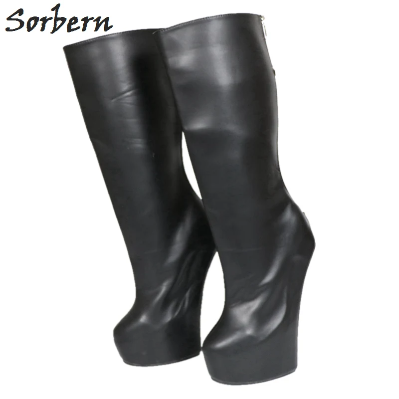 black heeled boots wide fit