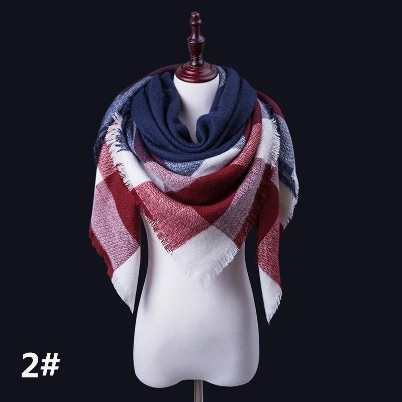Зимний шарф для женщин, модный шарф, кашемировый теплый плед, Пашмина, роскошное Брендовое одеяло, женские шарфы, шали, Прямая поставка - Цвет: 2