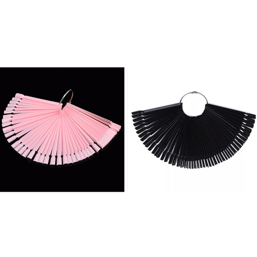 

New Fan Nail Art Tips Color Card False Nail Practice Polish Display Card Manicure Tools 50pcs/set