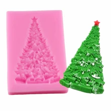 2018 Nova Árvore de Natal Forma Silicone Molde Do Bolo Fondant Molde Sugarcraft Ferramentas de Decoração de Chocolate de Sobremesa Ferramentas Gumpaste
