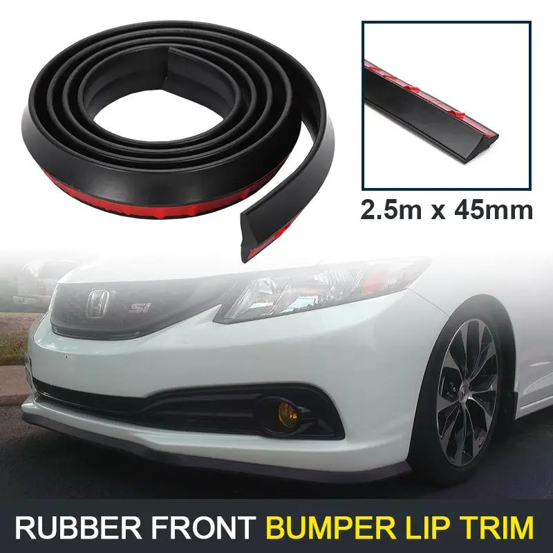 2.5m * 4.5cm Car Rubber Bumper Trim Strip Spoiler Car Front Rear Lip Skirt Bumpers Spoiler
