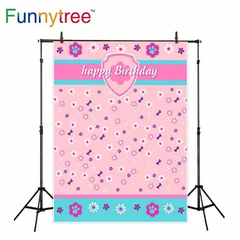 

Funnytree backdrop for photographic studio pink flower bone birthday girl professional background photocall photobooth printed