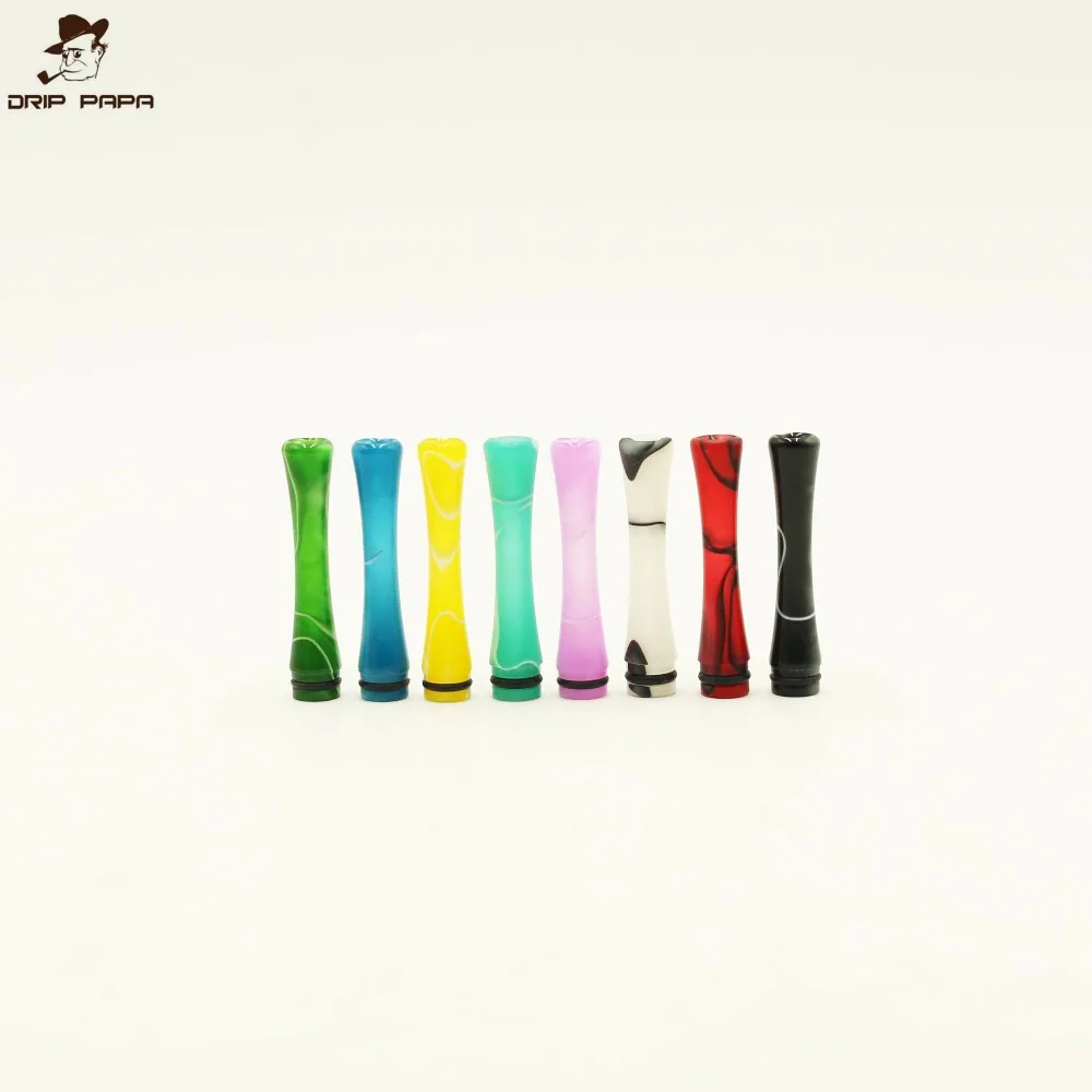 Foggyman 7PCS/ Lot Long Resin Drip Tip Head Vape Mouthpiece For E
