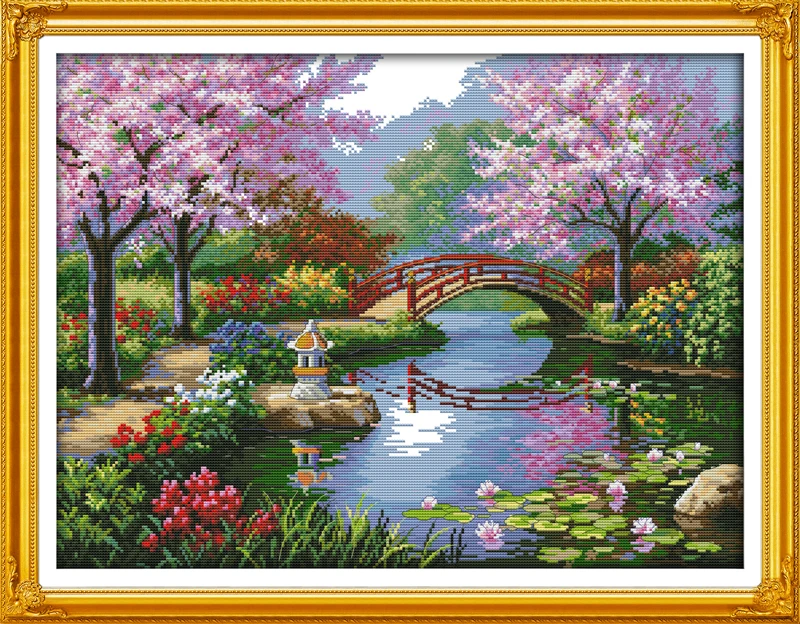 

The beautiful scenery of Park Counted Cross Stitch 11CT Printed 14CT Set DIY Chinese Cross-stitch Kit Embroidery Needlework