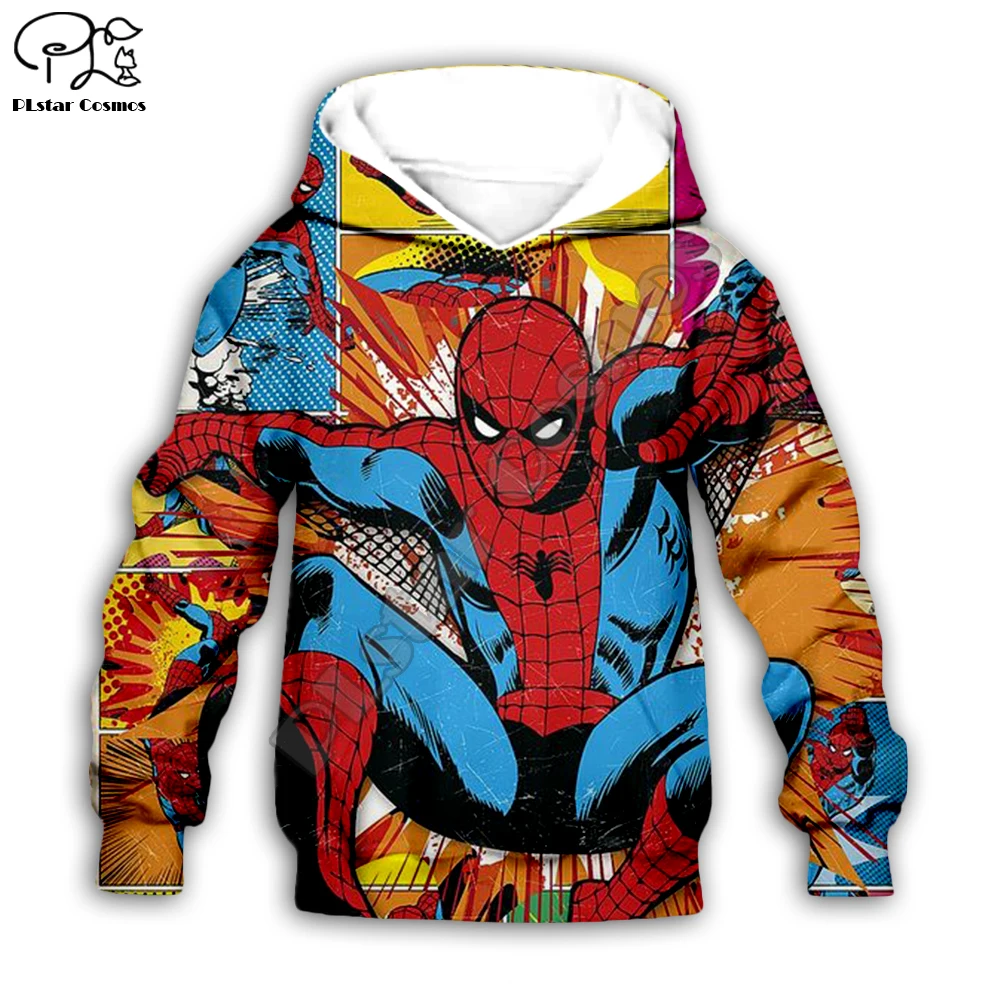 Kid Marvel Avengers Spiderman Superhero Hoodie Hooded Print Pullover Sweatshirt