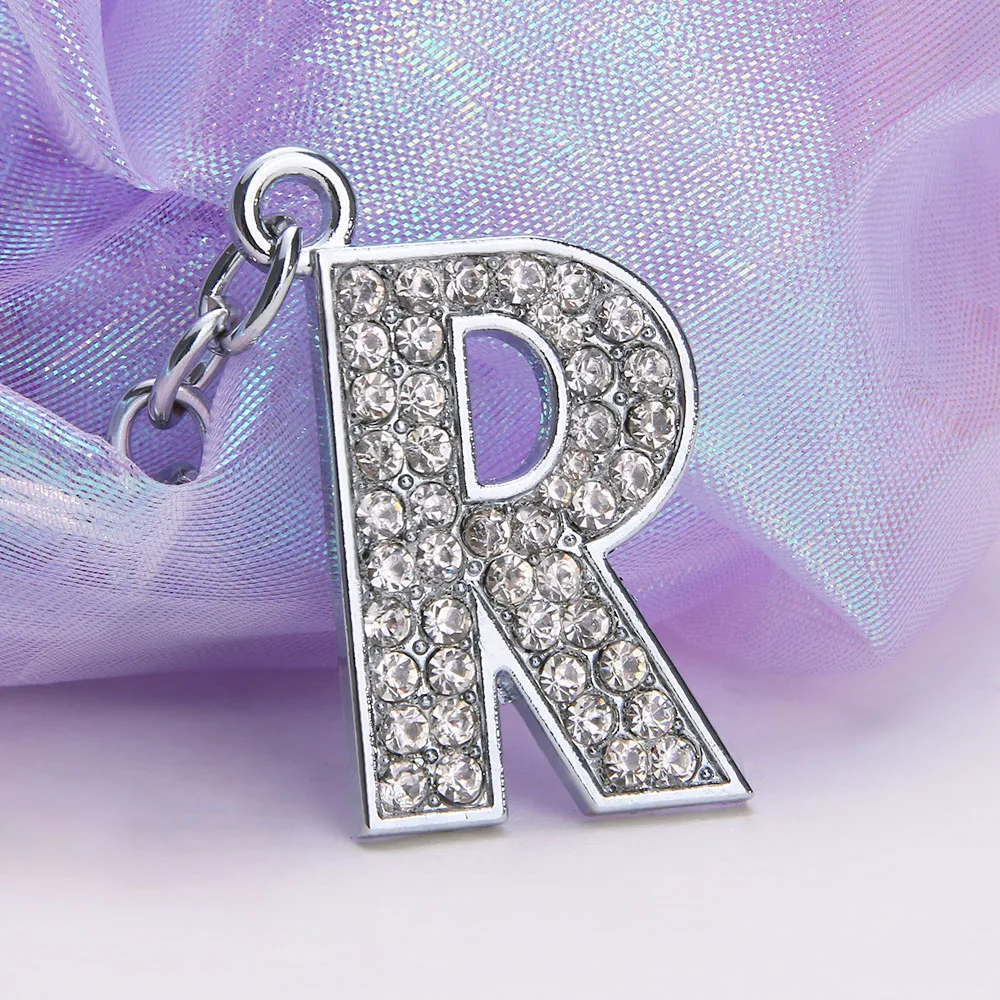 

Fashion 1PC Unisex Fashion Crystal Rhinestones Alphabet Initial Letter 26 Letters Bag Pendant Jewelry Handbags Accessories Gifts
