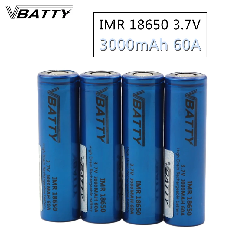 Бесплатная доставка Vbatty IMR18650 60A 3000 мАч для фонарика 18650 Держатель 18650 коробка мод дым vape ecig батарея 3,7 V (4 шт)|18650 box|battery 1865018650 battery - AliExpress
