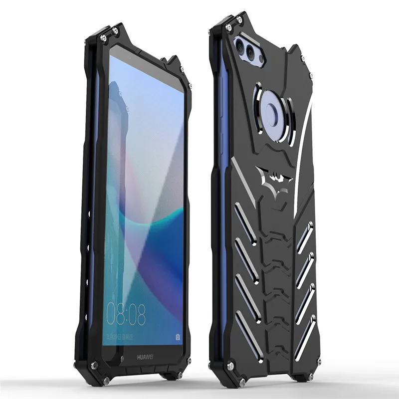 

R-just For Huawei Enjoy 8 Plus Y9 2018 Case Shockproof Armor Aluminum Metal Case For Huawei Y9 2018 Enjoy8 Plus Cover Funda