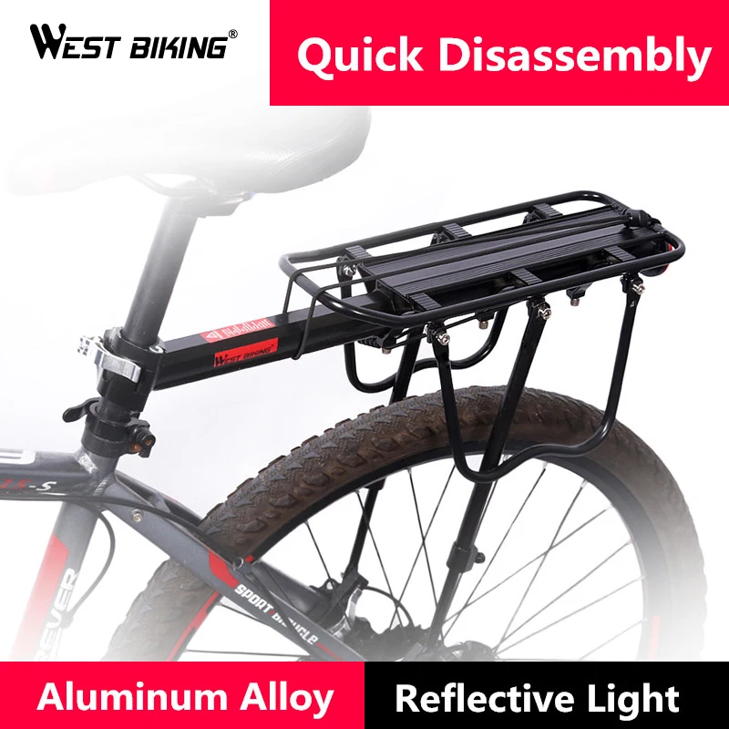 

West Biking Quick Release Bicycle Racks MTB Road Bike Rack Carrier Stand Footstock V Brake Disc Bicycle Kickstand Bicycle Rack