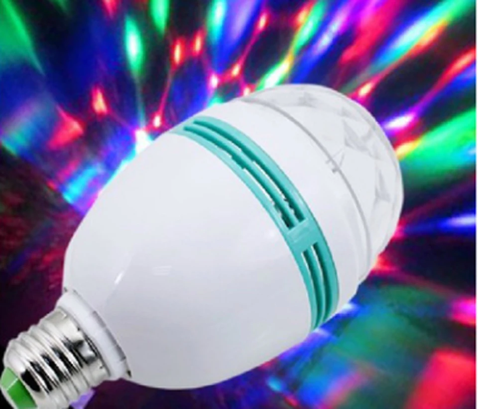 Buy E27 3W Colorful Auto Rotating RGB LED Bulb Stage