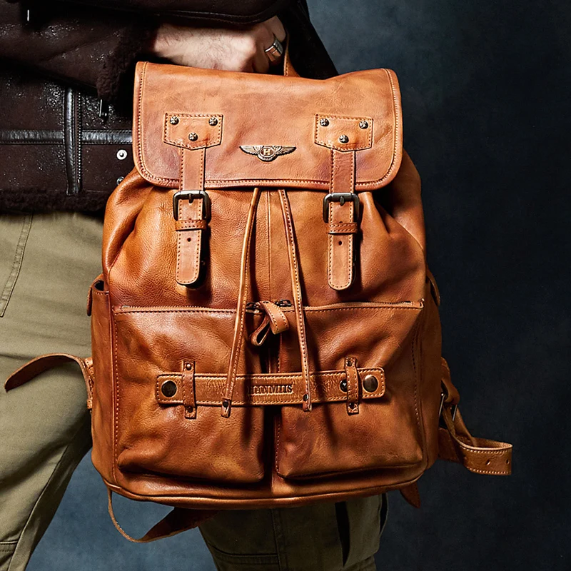 Luxe Retro Multifunctionele Mannelijke Rugzakken Lederen Zakelijke Schoudertas Casual Antihechtende Tiener Schooltas Luxe Retro Multifunctionele Mannelijke Rugzakken Lederen Zakelijke Schoudertas Casual Antihechtende Tiener Schooltas