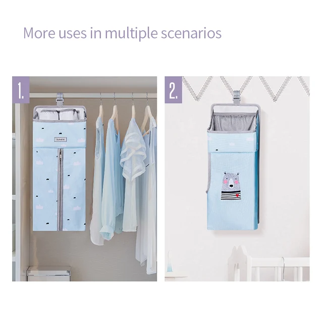 Sunveno Baby Storage Organizer Crib Hanging Storage Bag Caddy Organizer for Baby Essentials Bedding Set Diaper