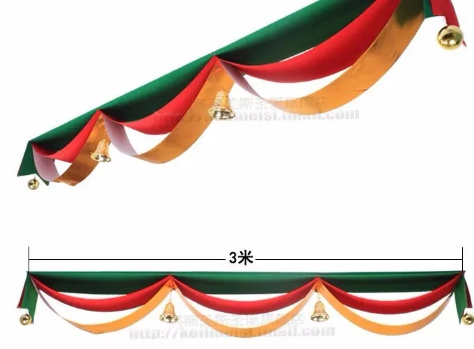 1 шт. 2-6 м рождественские украшения флаг волны с колокольчиками/Подвесной Потолок Украшения Флаг - Цвет: 3m