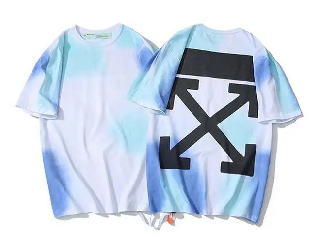 

19SS Off-White OW Hip hop Tide brand Rendering Men/Women Couple Lovers models Cotton Fashion Short sleeve Round neck T-shirt