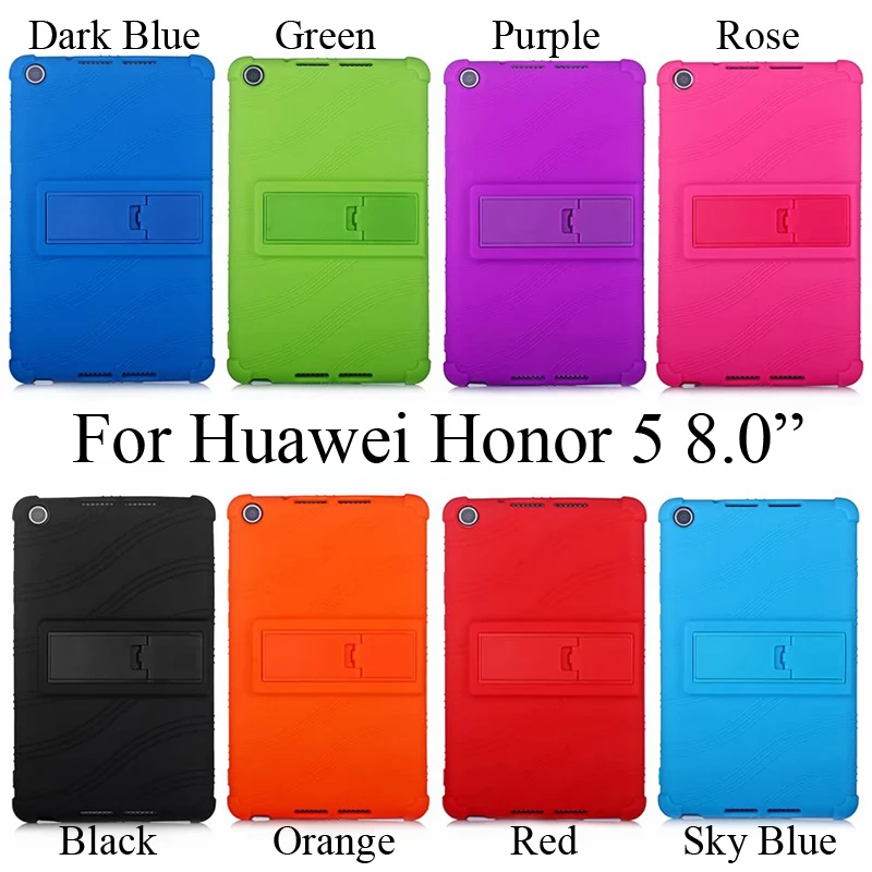 

Silicone Case for Huawei Mediapad M5 Lite 8.0 inch Cover Protector Stand Sleeve Honor 5 8.0" honor pad 5 8" Pouch Capa Holder