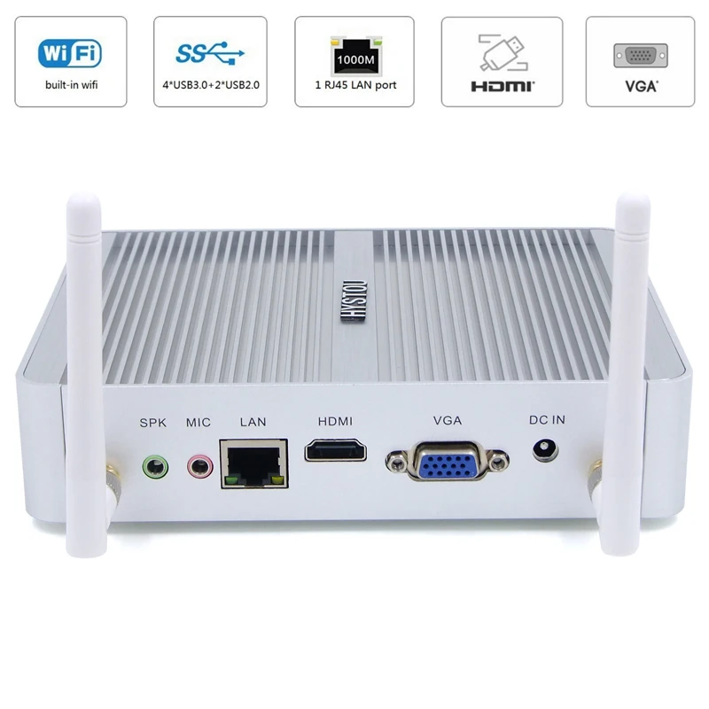 Безвентиляторный мини ПК i3 6100U поддержка DDR4 настольные компьютеры Intel NUC Celeron