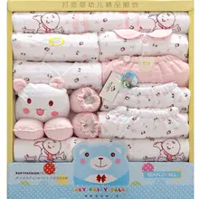 18 шт./компл. хлопок Одежда для новорожденных девочек осень-зима комплект одежды для маленьких мальчиков с принтом с героями мультфильмов для новорожденных, комплект одежды для маленького ребенка подарок