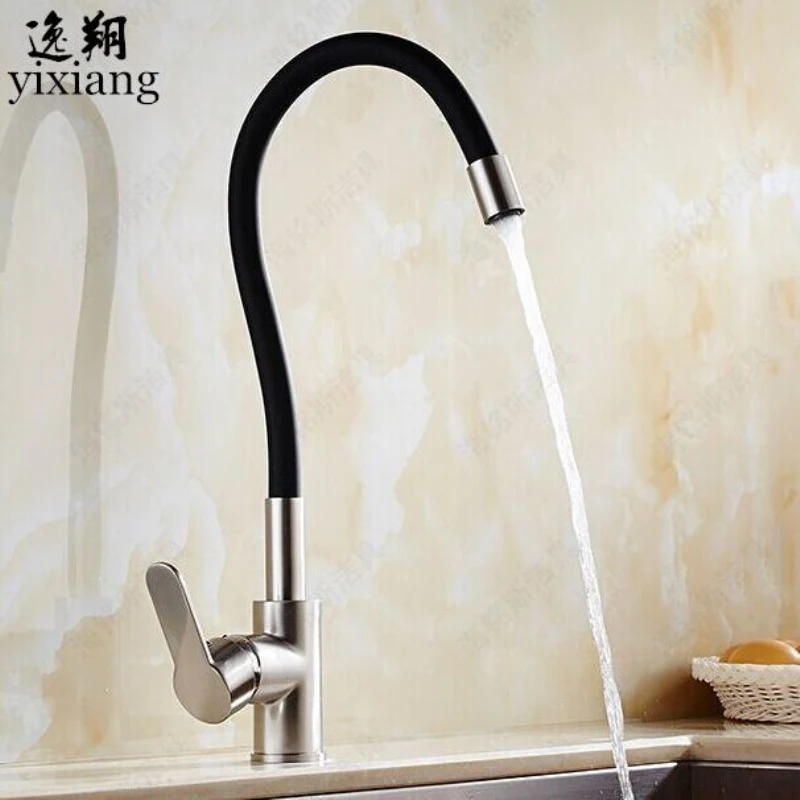 

Colorful Kitchen Faucet Single Handle Mixer Sink Basin Tap 360 Swivel Chrome Polished black,Red,orange Drinking Water faucets