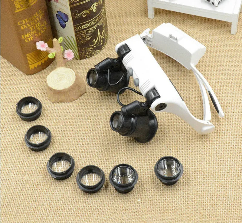 XinXiang Magnifier 10X 15X 20X 25X Lenses Magnifying Glass Jeweler Watch Clock Repair Magnifie With LED Light Headband Magnifier (9)