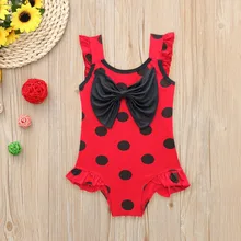 Новинка года; Модный Купальник для девочек; купальный костюм для маленьких девочек; бикини с бантом в горошек; купальный костюм; цельный купальник;#40
