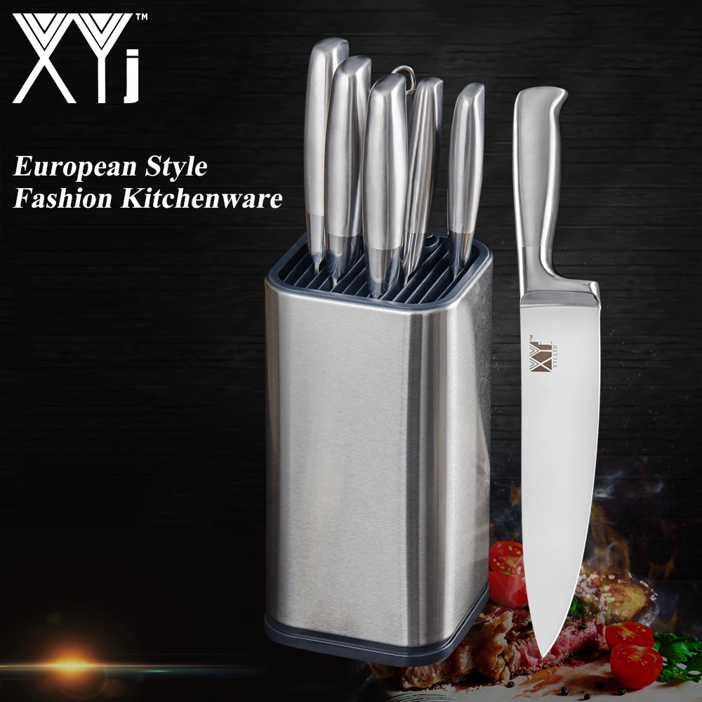 XYj Best Kitchen Knife Set & Knife stand Sharpener Kitchen Knives Kits Chef Cooking Utility Set 3cr13 Stainless Steel Blade Gift XYj Best Kitchen Knife Set & Knife stand Sharpener Kitchen Knives Kits Chef Cooking Utility Set 3cr13 Stainless Steel Blade Gift