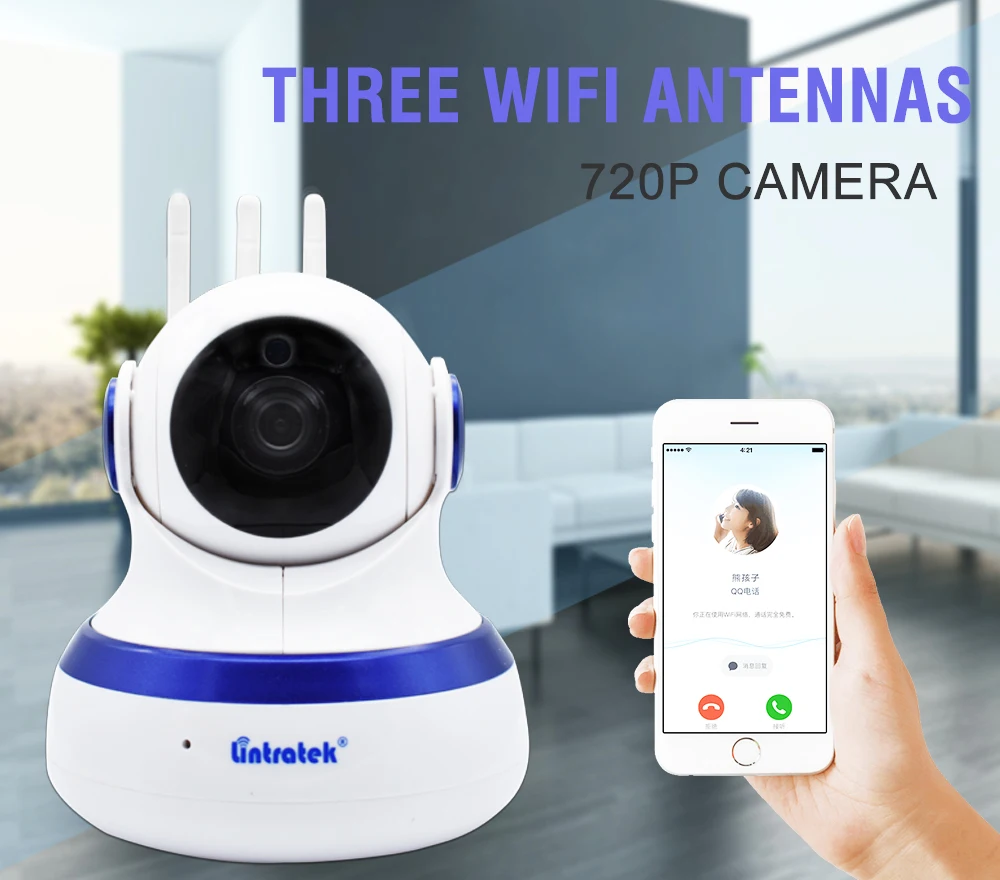 Lintratek Cloud Storage Wifi Camera Home CCTV Security 1MP HD 720P IP