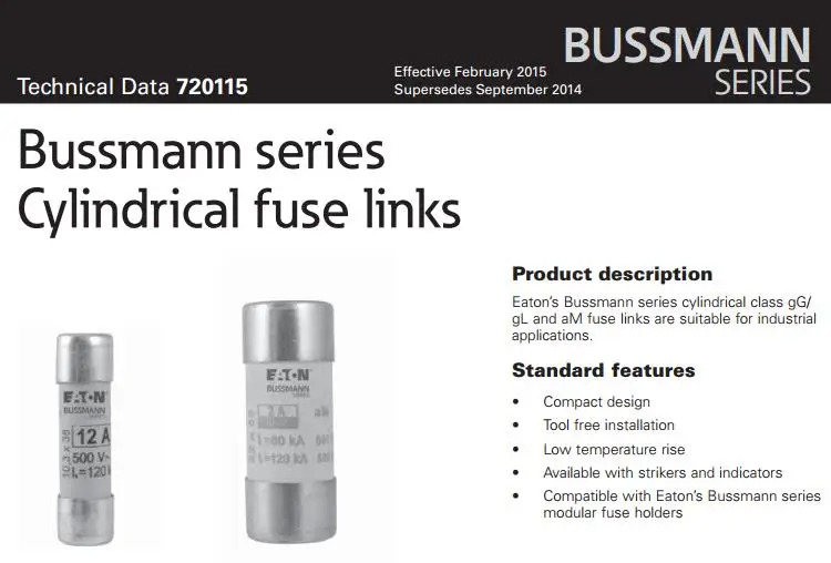 Bussmann C10G1 1A GG 500Vac 10x38mm Cylindrical Fuse 