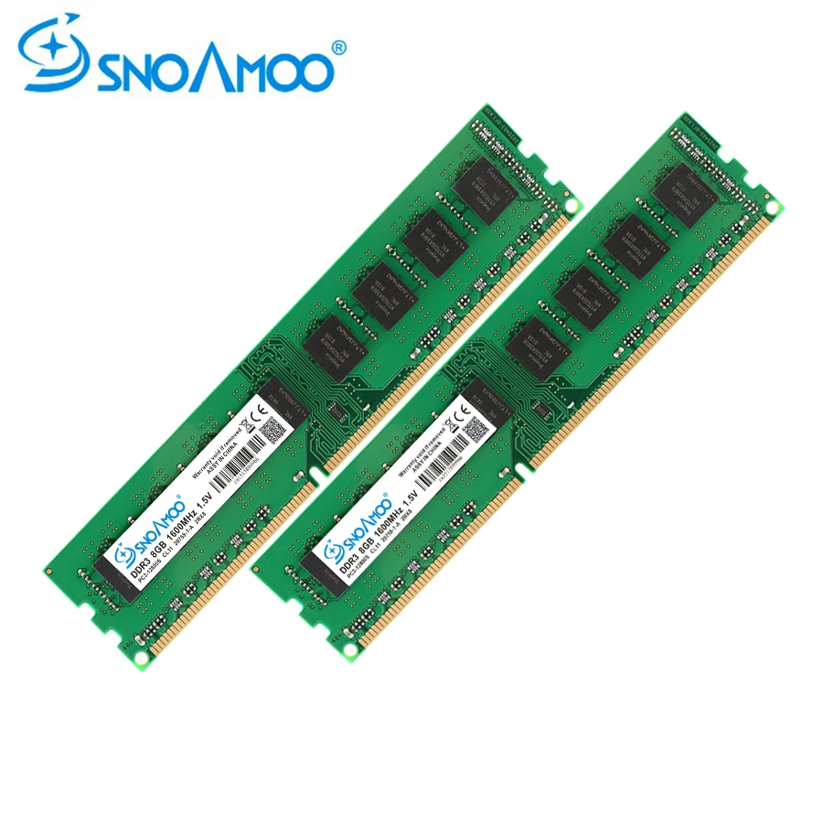 SNOAMOO DDR3 Настольный ПК Память 8 ГБ 1600 МГц PC3-12800S 1333 МГц 4 Гб 240pin для системы Intel Высокая совместимость компьютер RAMs гарантия