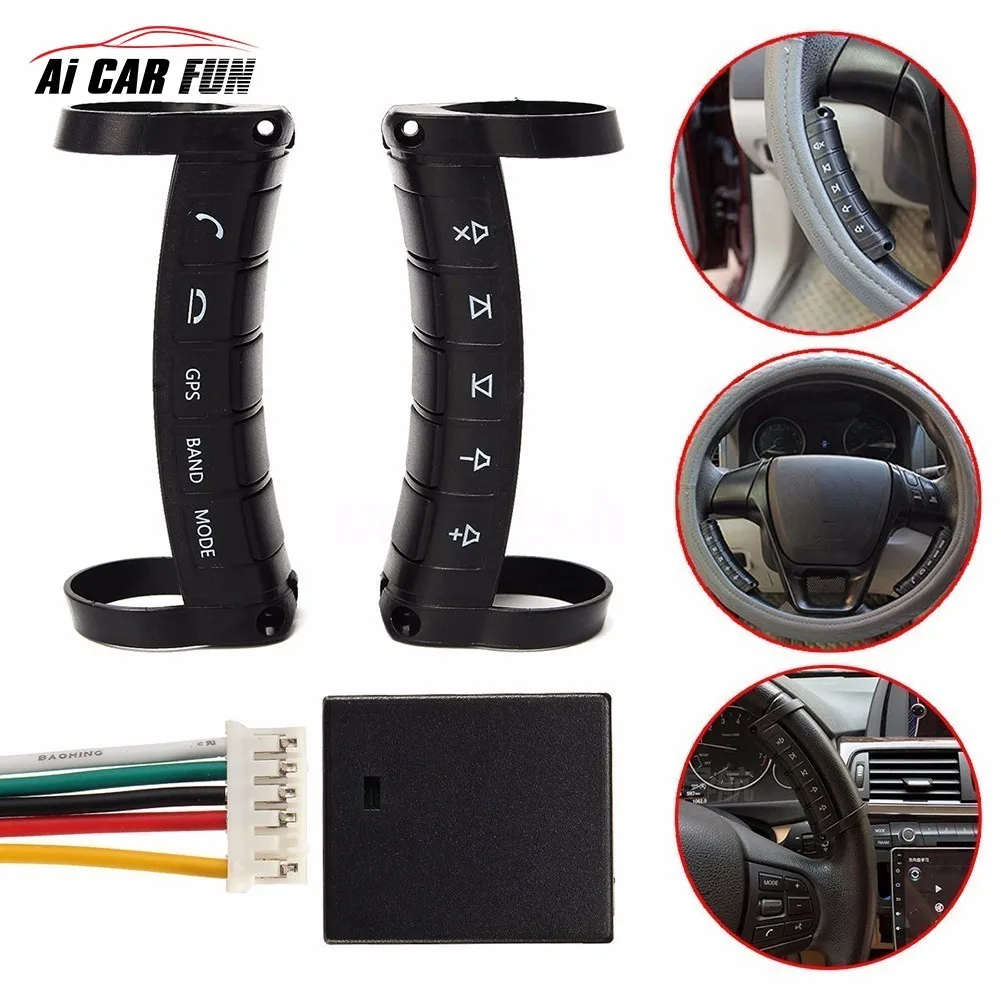 Wireless Bluetooth Car steering wheel remote controls use for Universal DVD navigation with direction control function
