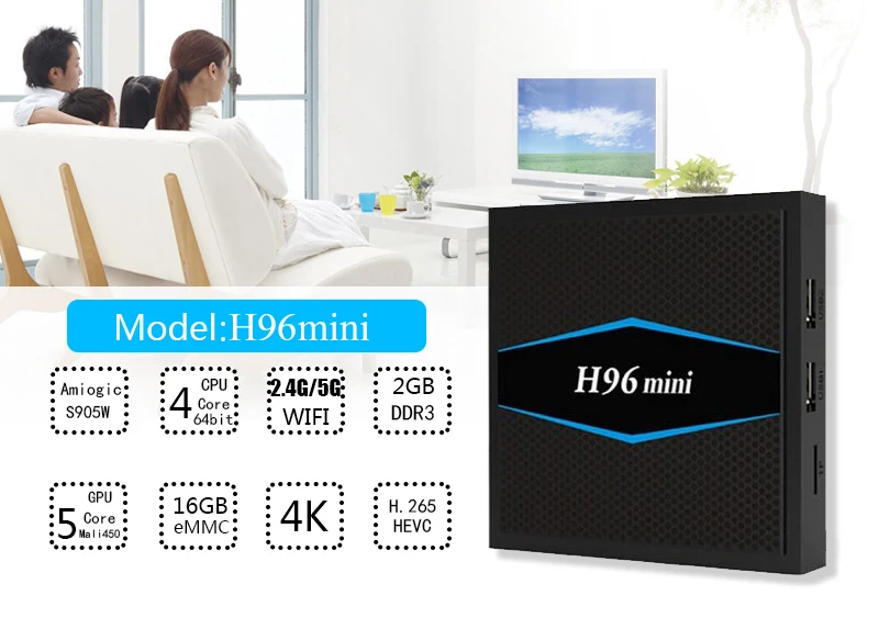 AKASO H96 Mini S905W 2 ГБ/16 ГБ Android 7 1 Smart TV Box 4G/5G Wifi Bluetooth 4 0 медиаплеер телеприставка PK MAX Pro