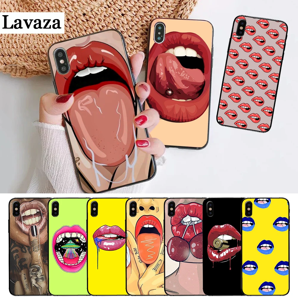 

Lavaza Girl red Lips Kiss Silicone Case for iPhone 5 5S 6 6S Plus 7 8 X XS Max XR