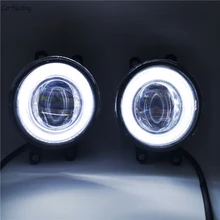 Автомобильный мигающий светодиодный противотуманный фонарь с ангельскими глазками DRL дневного света 2 функции DRL для Toyota Tundra 2011-17