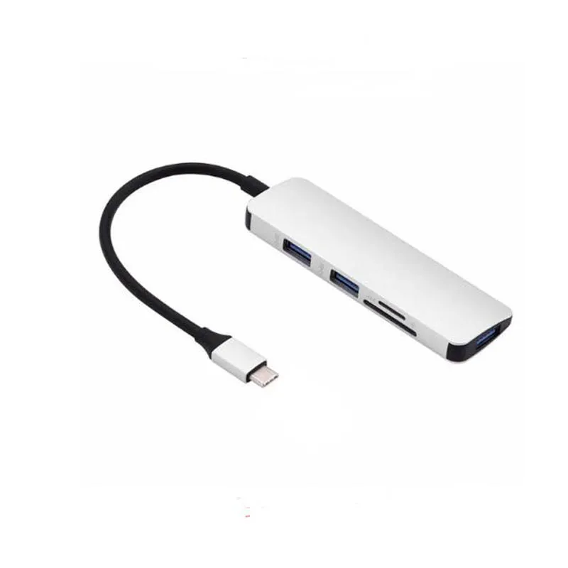 USB C концентратор типа C для нескольких портов USB 3,0 Micro SD/TF кардридер адаптер type-C разветвитель для Macbook Pro samsung Galaxy S9/S8