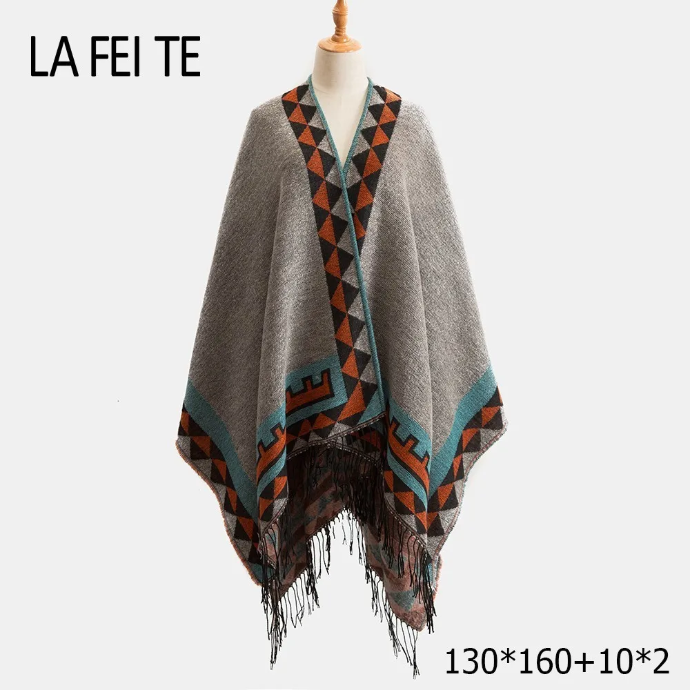 Cashmere Blanket Scarf Women Poncho Winter Wool Stoles Cashmere Pashmina Shawl Female Long Winter Poncho For Women Scarf Warm