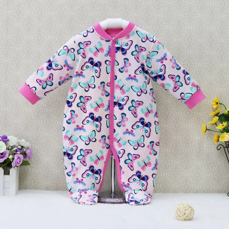 2024 Newborn Baby Girls Rompers Long Sleeve Pure Cotton One Piece Overalls Button Sleepwear Children Clothes Cute Kids Clothing