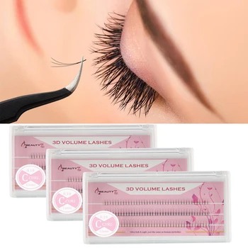 

3pcs C Curl 0.1mm*8~12mm Mixed Lashes 3D Mink Eyelash Makeup Eyelash Individual Eyelash Extension False Eyelashes Fake Eyelashes