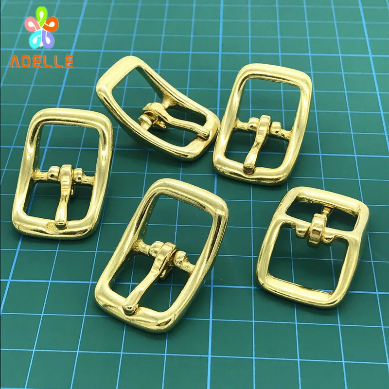 5pcs Solid Brass Pin Buckle 13/16/20/25mm Seamless clasp Belt adjuster