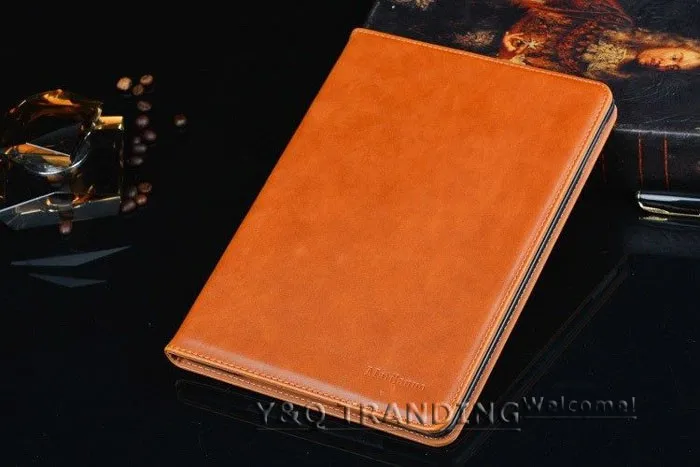 Luxury Genuine Case for iPad Leather Case Retro Business Cover Wallet Smart Cover for iPad (17)
