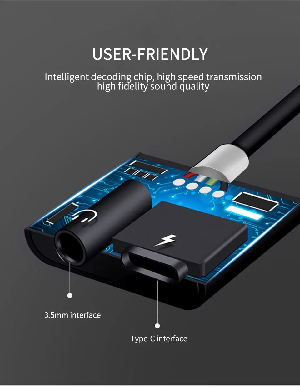 Type-C To 3.5mm Audio Jack Adapter USB C to Headphone Charging Audio Converter Cable For Huawei mate10 P20 Xiaomi M6 6X  (4)