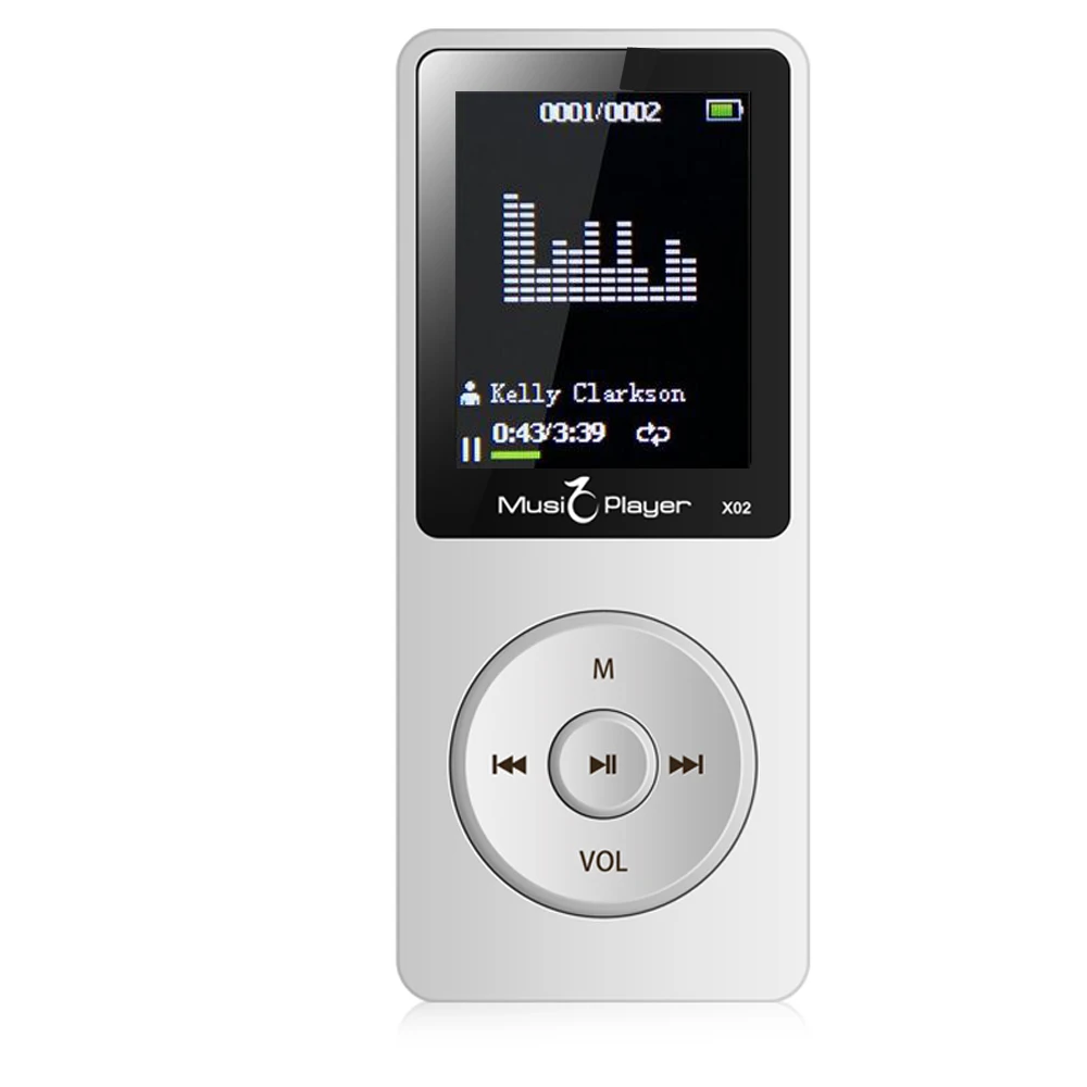 IQQ X02 MP3 музыкальный плеер с динамиком английский язык слушать обучение без потерь качество звука поддержка 64 ГБ карта 80 часов MP3 HiFi плеер - Цвет: Белый