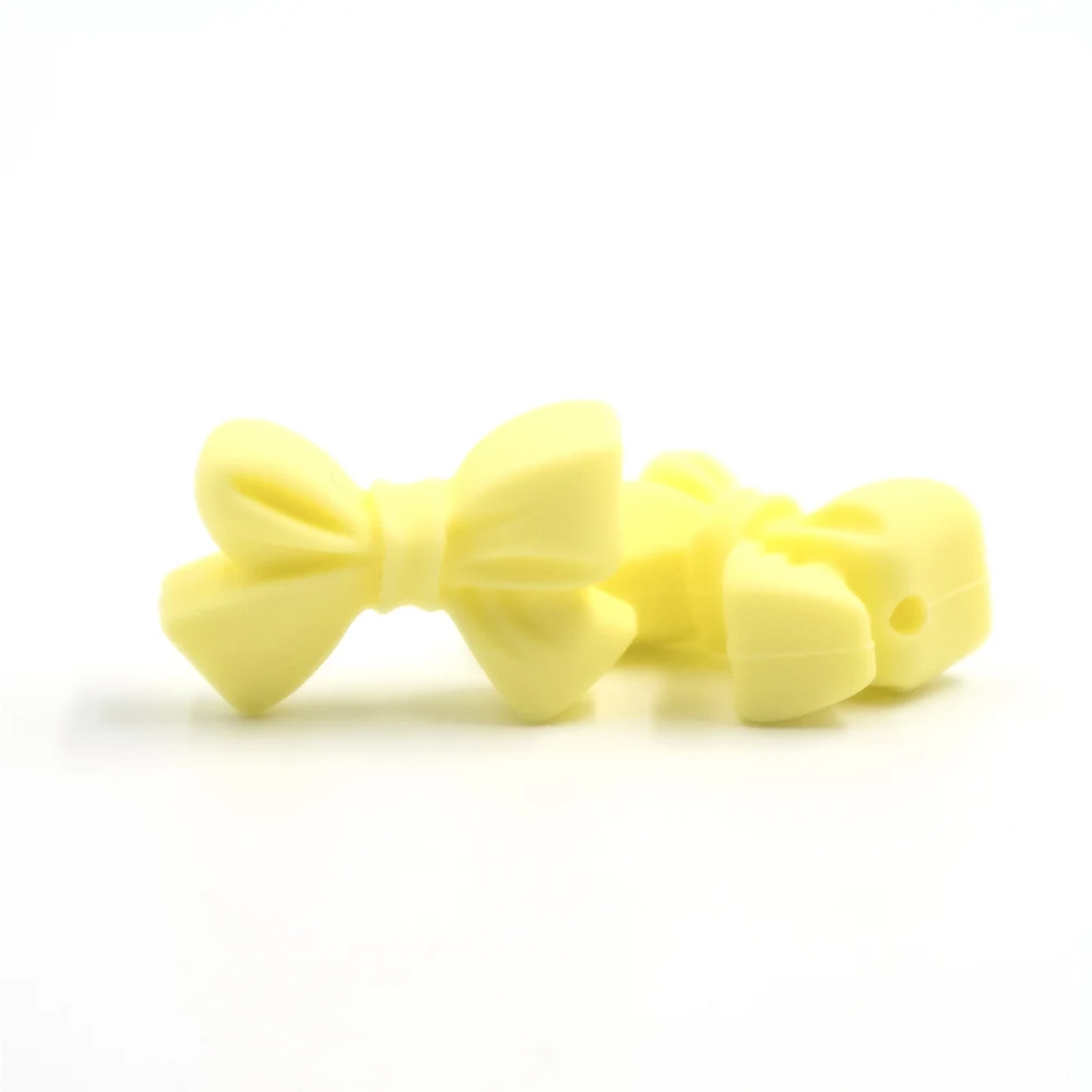 12 шт бант силиконовые бусины BPA бесплатно галстук-бабочка Детские Прорезыватели бисера для DIY ювелирных изделий детские жевательные прорезыватели подарок пищевой