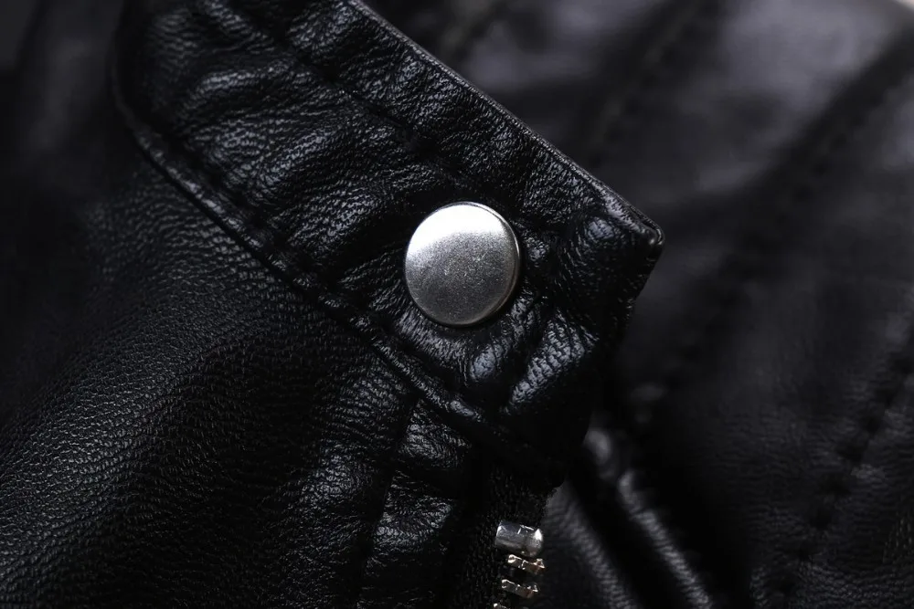 2020 Fashion Women Elegant Zipper Faux Leather Biker Jacket in Brown Black Slim Ladies Coat Casual brand Motorcycle Leather Coat