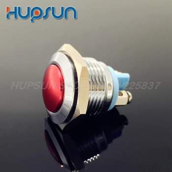 

5pc waterproof button in red 16mm reset engine start push button door bell button stop switch momentary push button switch