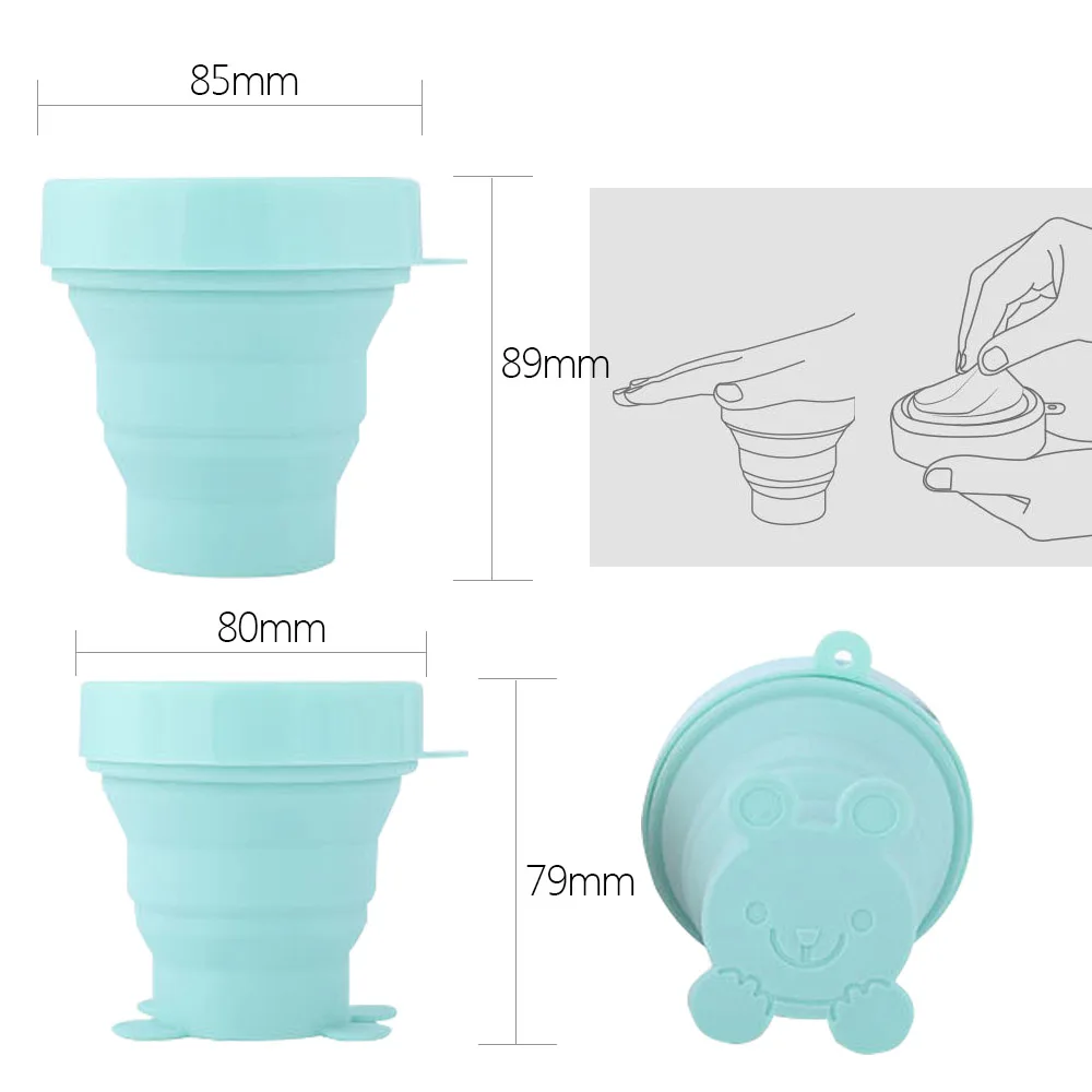 Многоразовая портативная менструальная стерилизационная чашка с животным узором медицинская силиконовая Выдвижная складная чашка для путешествий на открытом воздухе