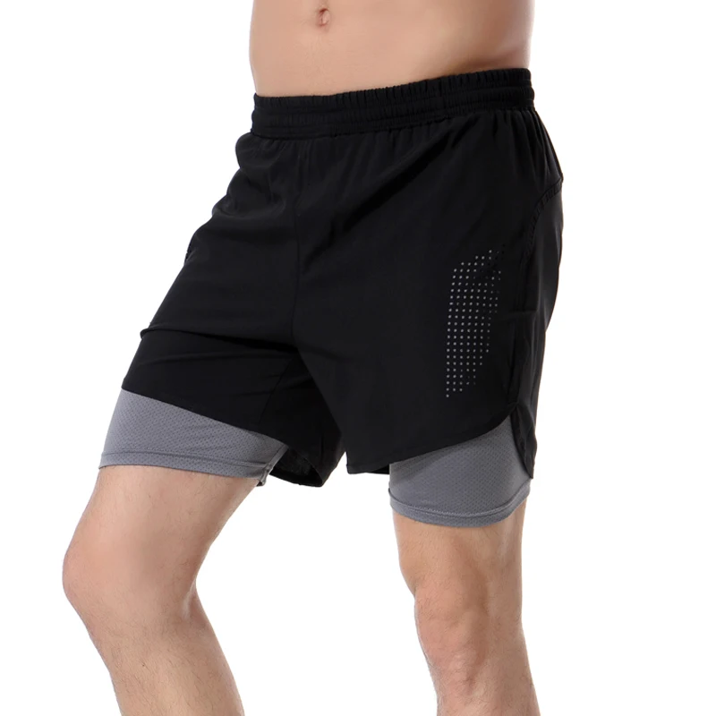

Athletics marathon sport running men shorts compression tights gym fitness shorts double layer quick dry jogging training shorts