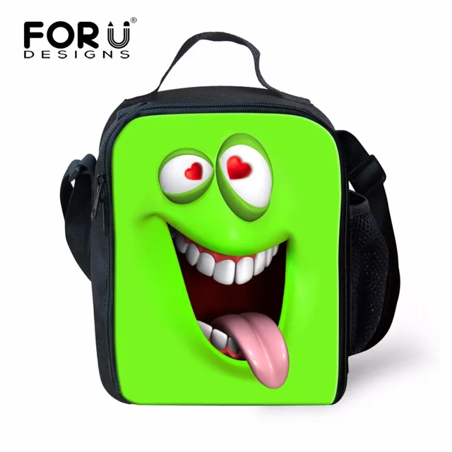 Kids Student Emoji Print School Lunch Box Insulated Food Carry Blue Lunchbox For Girls Designer Animal Kids Student Emoji Print School Lunch Box Insulated Food Carry Blue Lunchbox For Girls Designer Animal