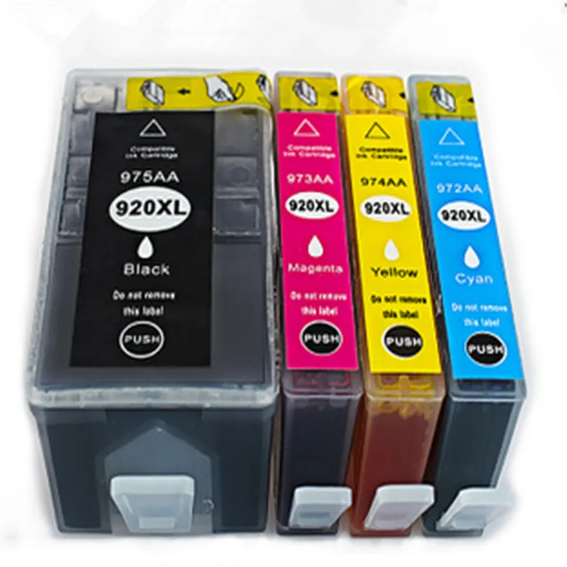 4 Pcs For HP 920XL Printer Ink Cartridge For HP Officejet 6500 /6500 Wireless/6500A Inkjet