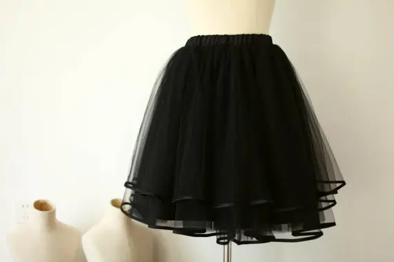 black short tulle skirt