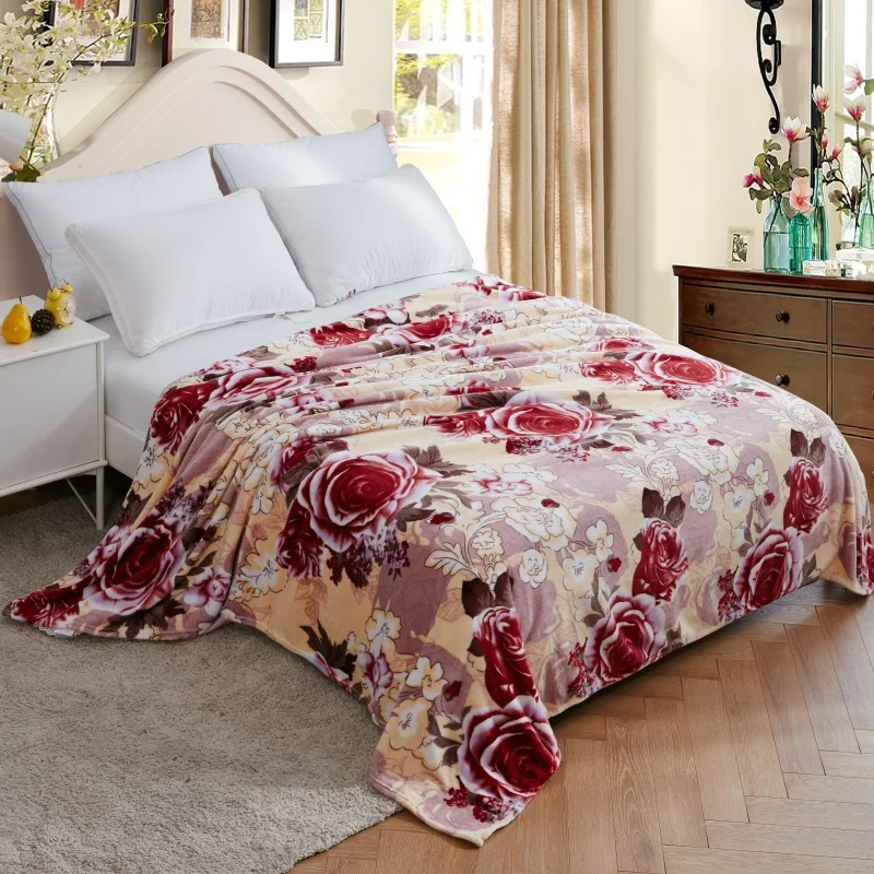 Double Layer Winter Blankets For Beds Soft Fluffy Thick