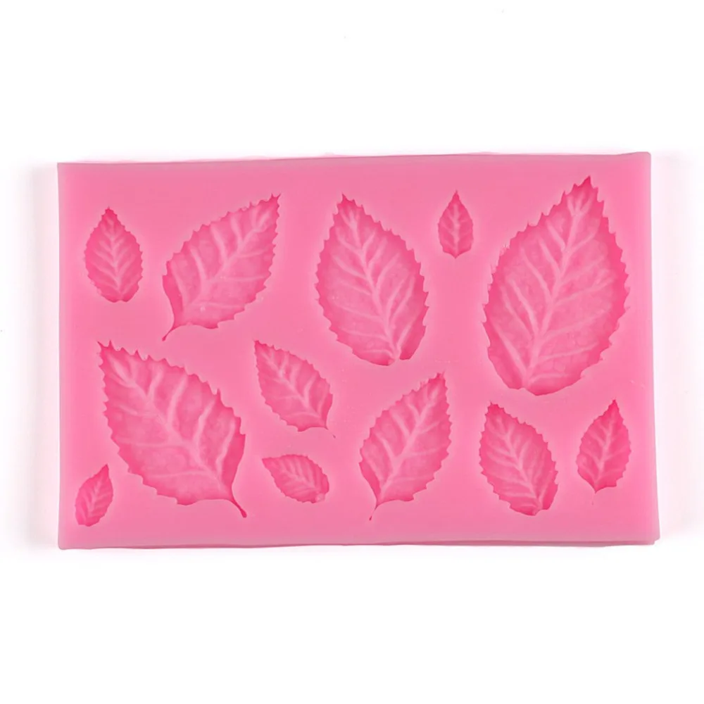 

Fashion DIY Tree Leaf Press Molding Foil Mold Silicone Mold Cake Decor Fondant Cake 3D Leaves Silicone Mould